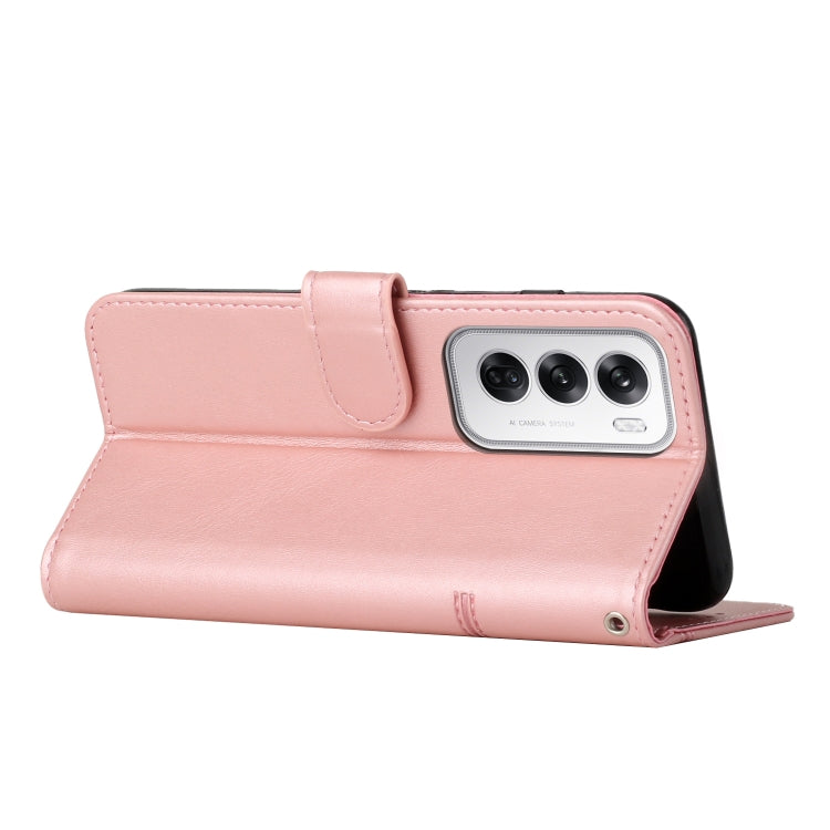 For OPPO Reno12 5G Global Stitching Calf Texture Buckle Leather Phone Case