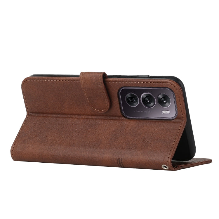 For OPPO Reno12 Pro Global Stitching Calf Texture Buckle Leather Phone Case