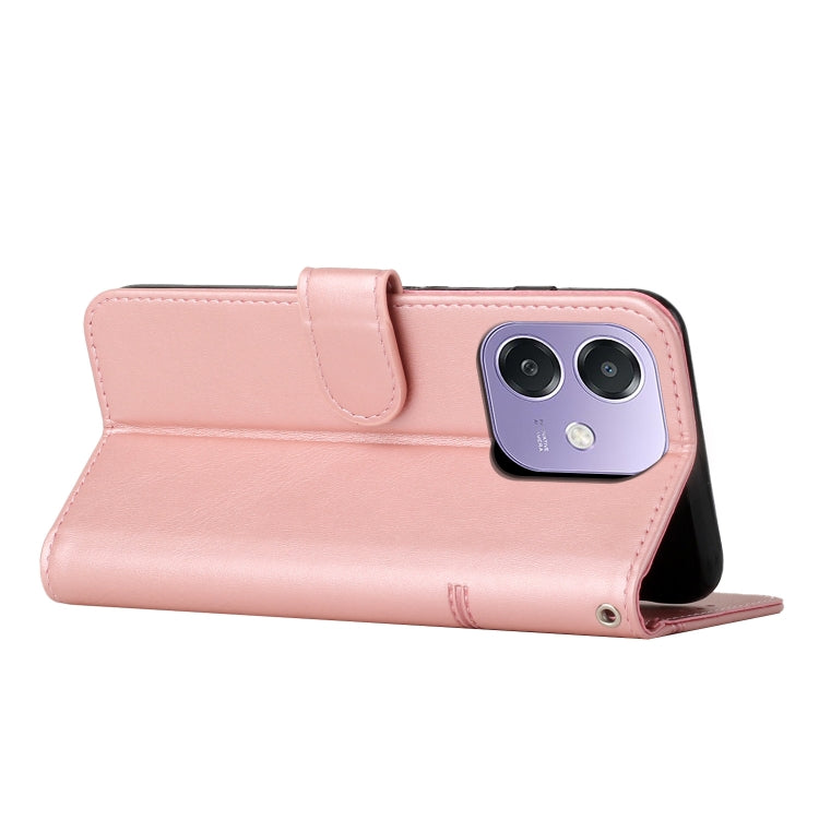 For OPPO A3x Stitching Calf Texture Buckle Leather Phone Case