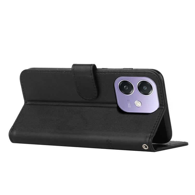 For OPPO A5x 5G Global Stitching Calf Texture Buckle Leather Phone Case