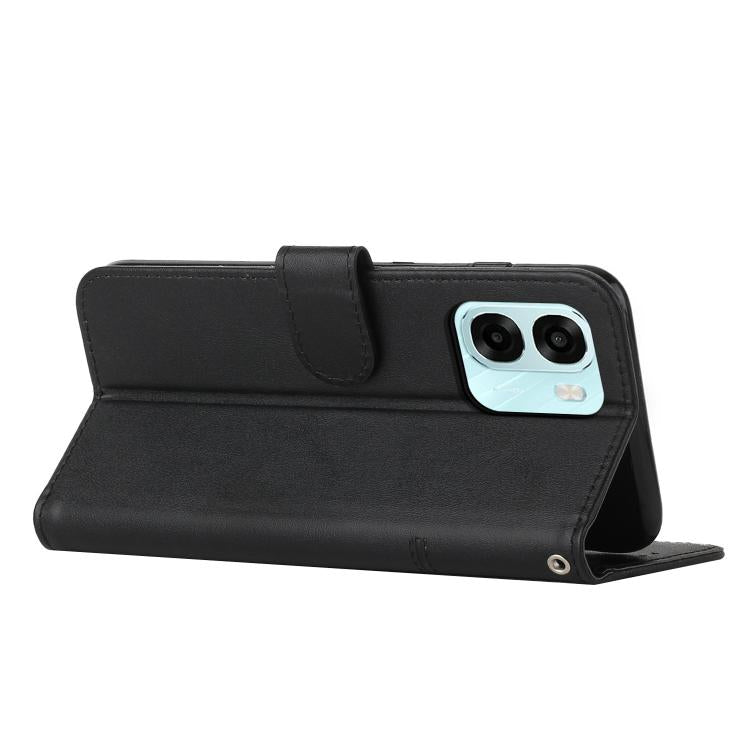 For OPPO A6x 5G / A6 5G Stitching Calf Texture Buckle Leather Phone Case