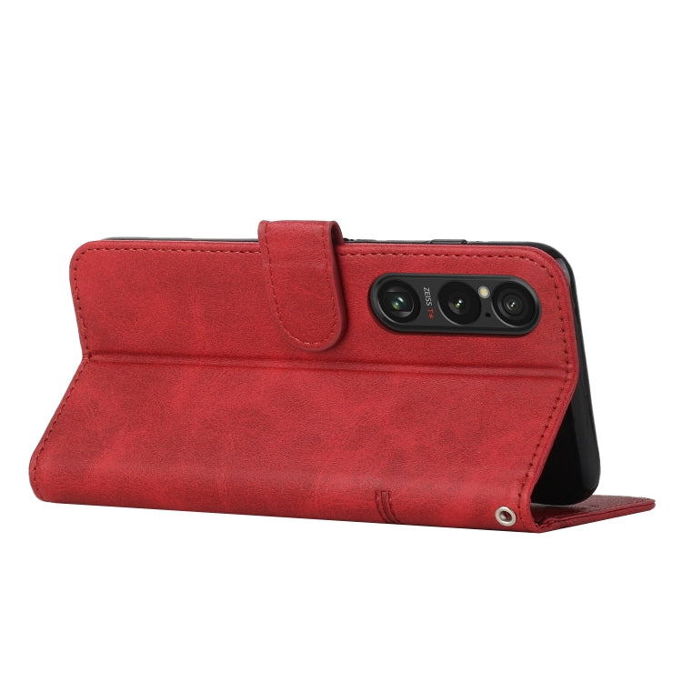 For Sony Xperia 1 VI Stitching Calf Texture Buckle Leather Phone Case