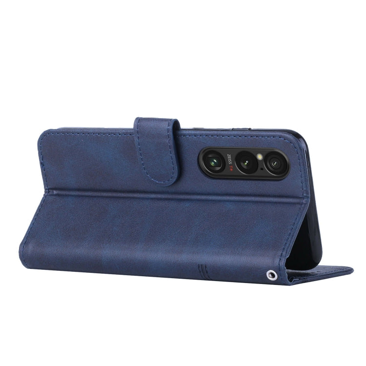 For Sony Xperia 1 VI Stitching Calf Texture Buckle Leather Phone Case
