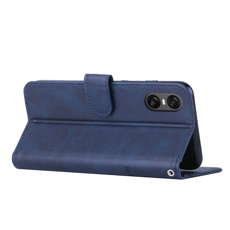 For Sony Xperia 10 VI Stitching Calf Texture Buckle Leather Phone Case