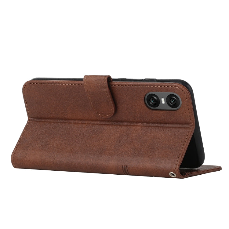 For Sony Xperia 5 VI Stitching Calf Texture Buckle Leather Phone Case