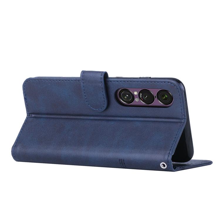 For Sony Xperia 1 VII Stitching Calf Texture Buckle Leather Phone Case