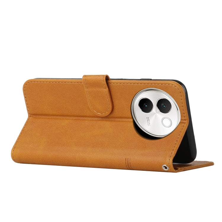 For vivo V30e Stitching Calf Texture Buckle Leather Phone Case