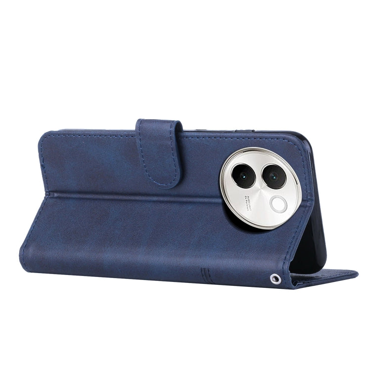 For vivo V30e Stitching Calf Texture Buckle Leather Phone Case
