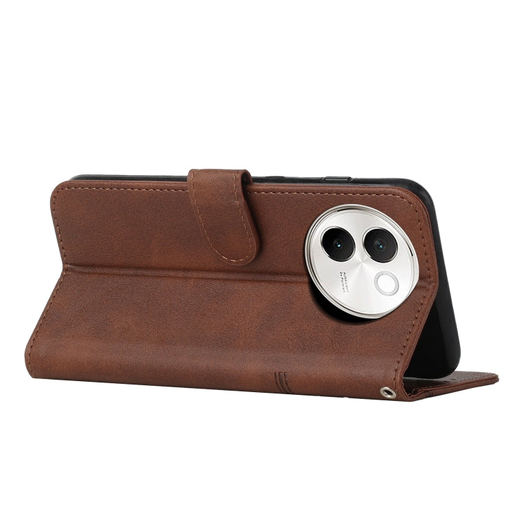 For vivo V30e Stitching Calf Texture Buckle Leather Phone Case