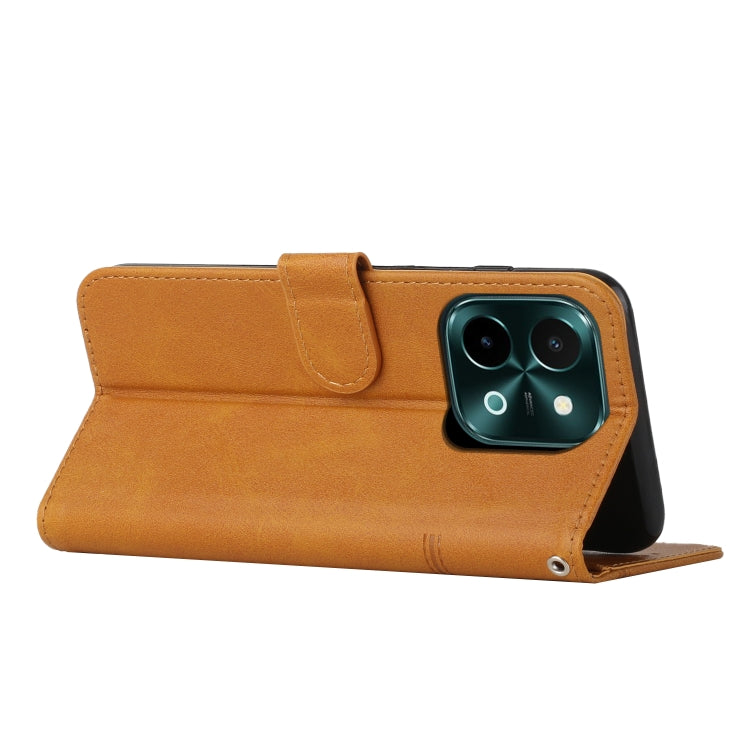 For vivo Y28 4G Stitching Calf Texture Buckle Leather Phone Case