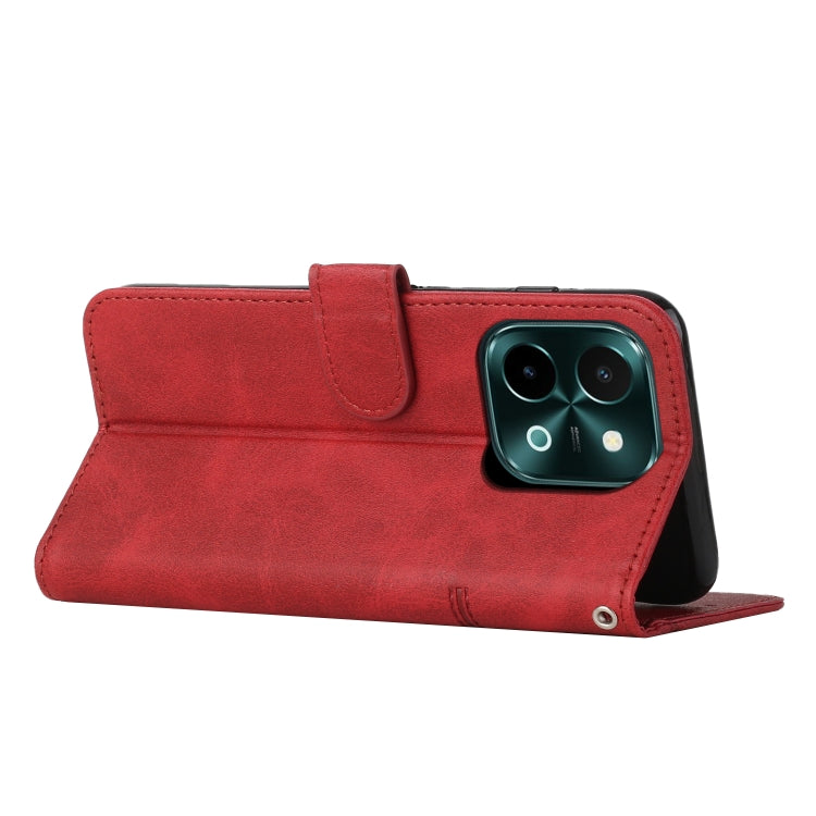 For vivo Y28 4G Stitching Calf Texture Buckle Leather Phone Case