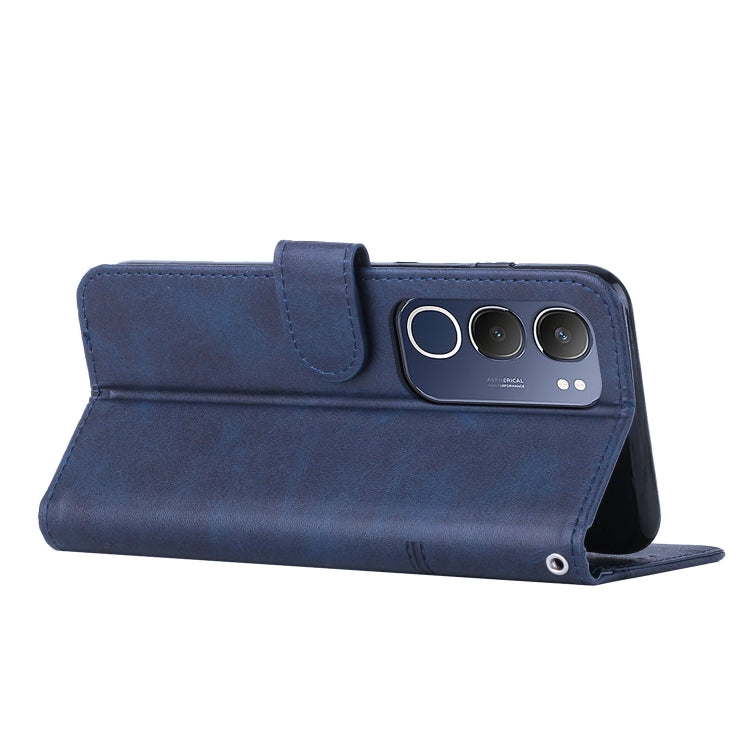 For vivo Y19s Stitching Calf Texture Buckle Leather Phone Case