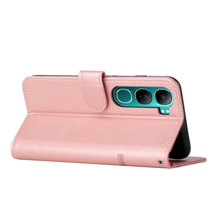 For vivo Y300 Global / V40 Lite IDN Stitching Calf Texture Buckle Leather Phone Case