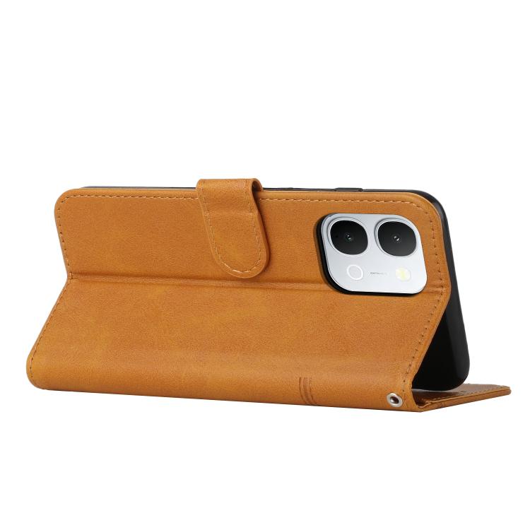 For vivo Y500i 5G Stitching Calf Texture Buckle Leather Phone Case