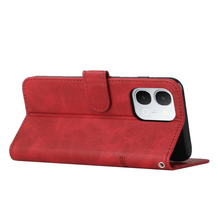 For vivo Y500i 5G Stitching Calf Texture Buckle Leather Phone Case