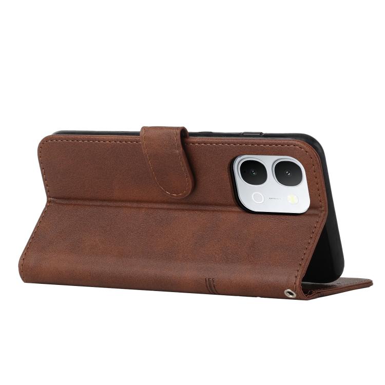 For vivo Y500i 5G Stitching Calf Texture Buckle Leather Phone Case