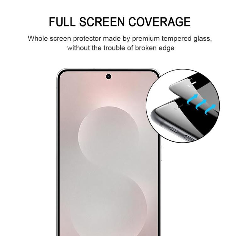 For Samsung Galaxy S25 Edge 5G Full Glue Screen Tempered Glass Film, Support Fingerprint Unlocking