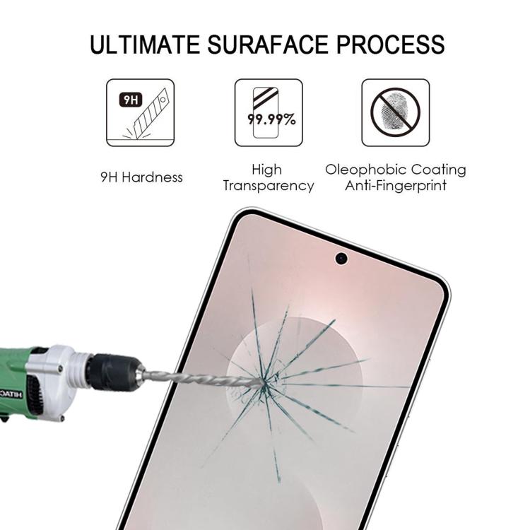 For Samsung Galaxy S25 Edge 5G Full Glue Screen Tempered Glass Film, Support Fingerprint Unlocking