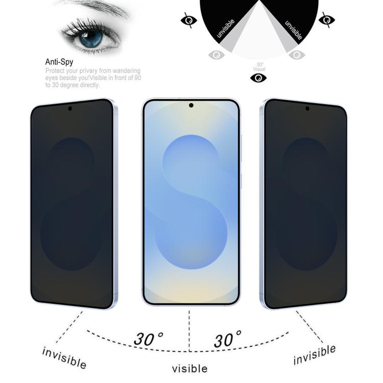 For Samsung Galaxy S25 5G Full Cover Anti-peeping Tempered Glass Film, Support Fingerprint Unlocking