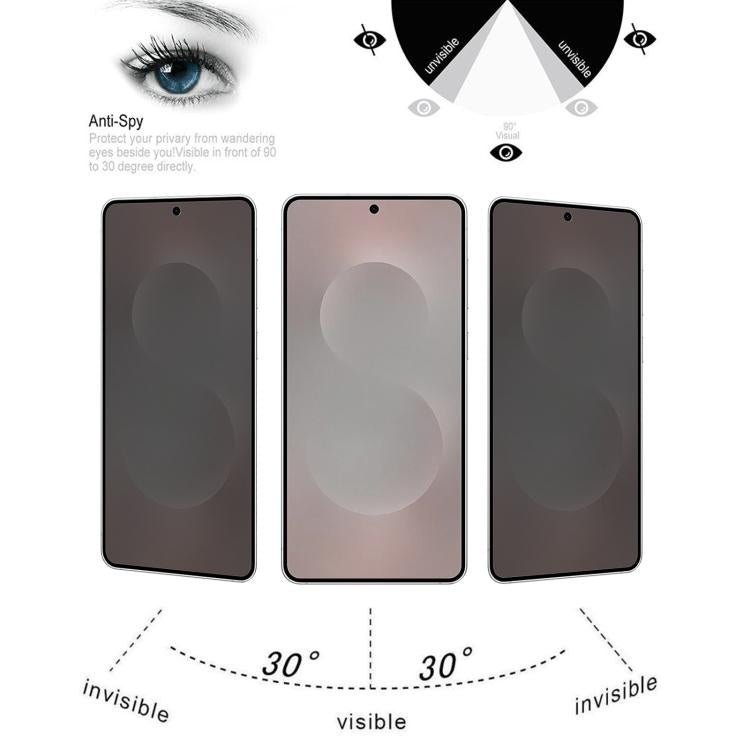For Samsung Galaxy S25 Edge 5G Full Cover Anti-peeping Tempered Glass Film, Support Fingerprint Unlocking