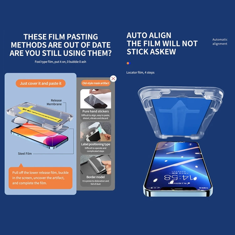 For iPhone 16 Pro Max HD Fast Attach Dust-proof Anti-static Tempered Glass Film