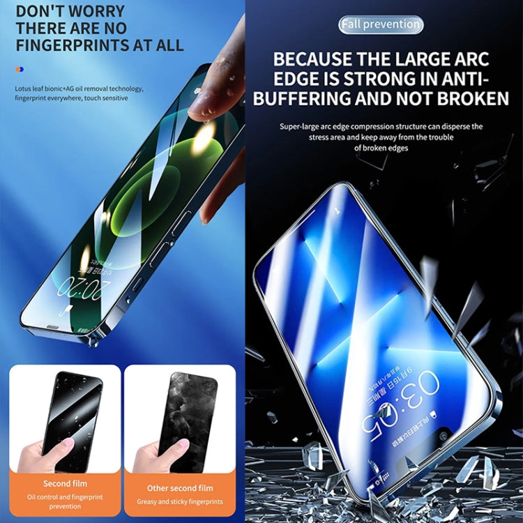 For iPhone 16 Pro Max HD Fast Attach Dust-proof Anti-static Tempered Glass Film