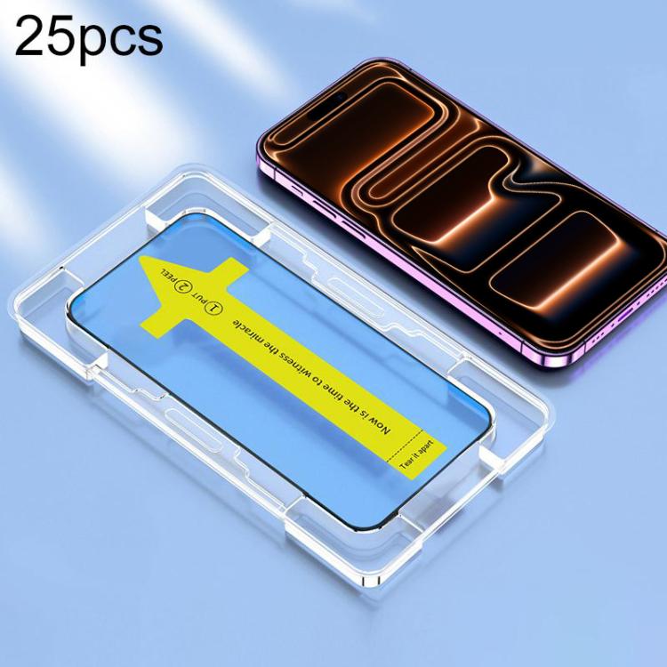 For iPhone 17 Pro 25pcs HD Fast Attach Dust-proof Anti-static Tempered Glass Film