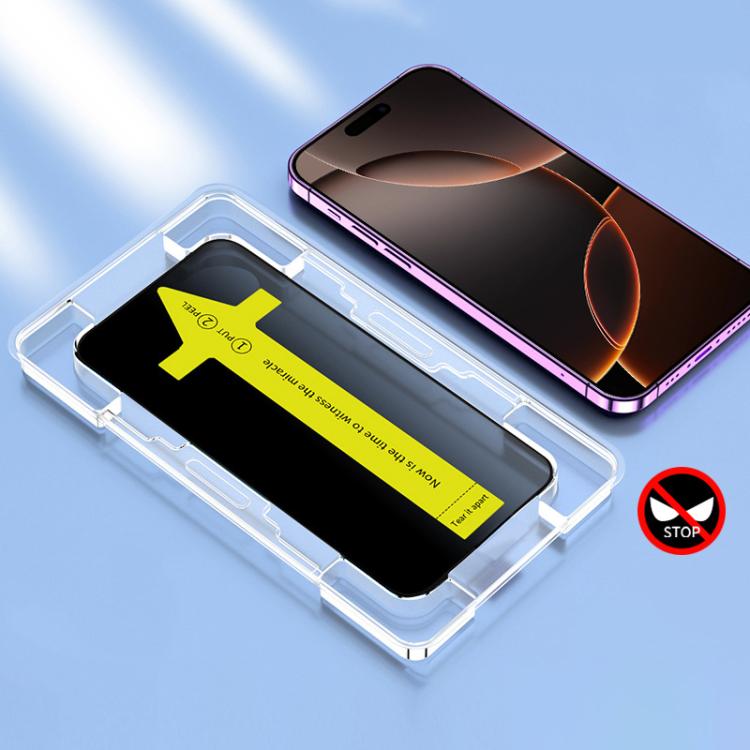For iPhone 16 Pro Anti-peeping Fast Attach Dust-proof Anti-static Tempered Glass Film