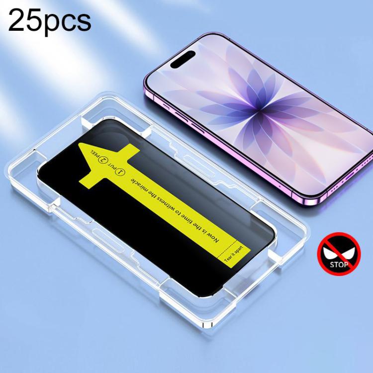 For iPhone 17 25pcs Anti-peeping Fast Attach Dust-proof Anti-static Tempered Glass Film