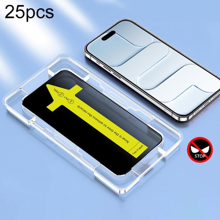 For iPhone Air 25pcs Anti-peeping Fast Attach Dust-proof Anti-static Tempered Glass Film