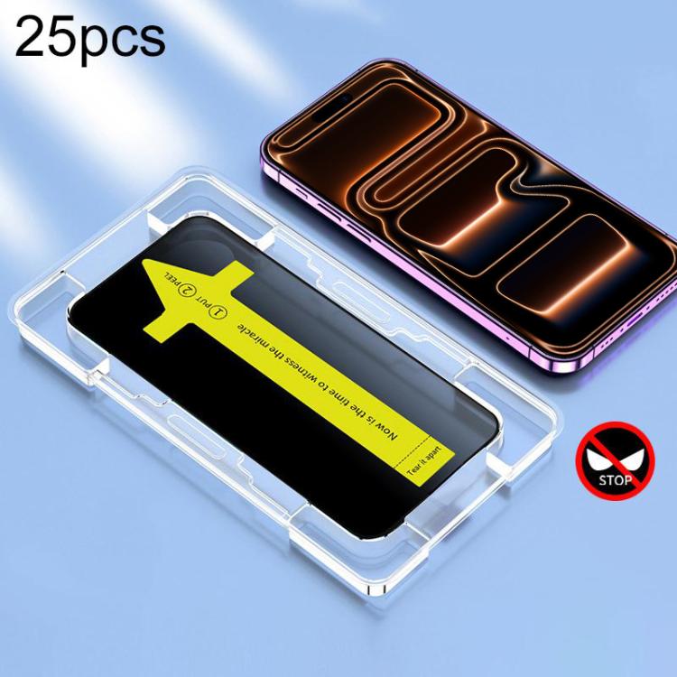 For iPhone 17 Pro 25pcs Anti-peeping Fast Attach Dust-proof Anti-static Tempered Glass Film