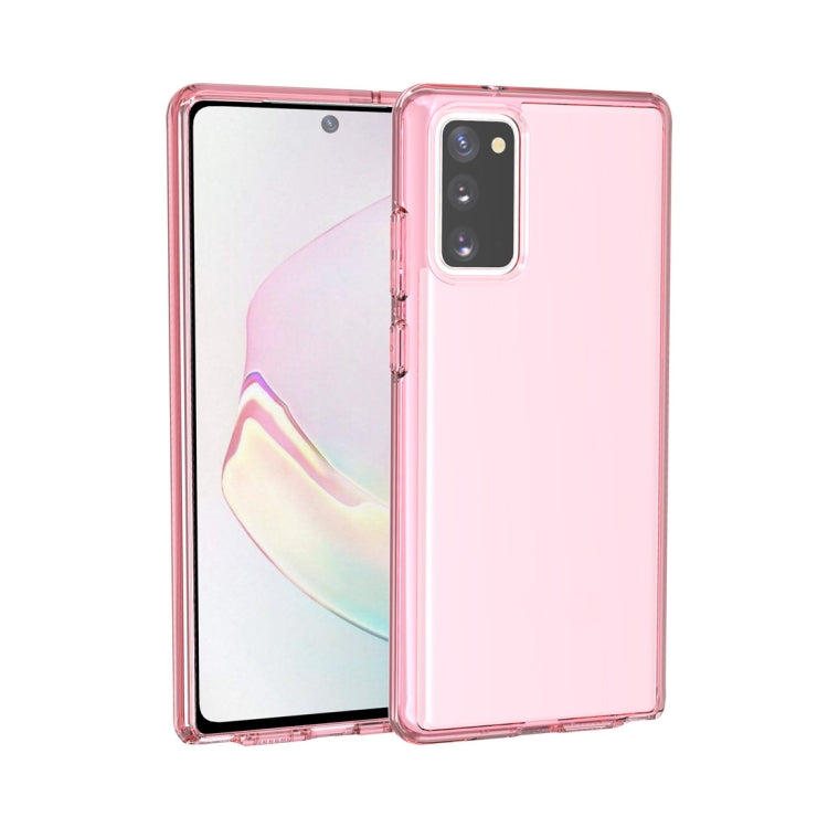 For Samsung Galaxy Note20 Shockproof Terminator Style Transparent Protective Case(Pink)