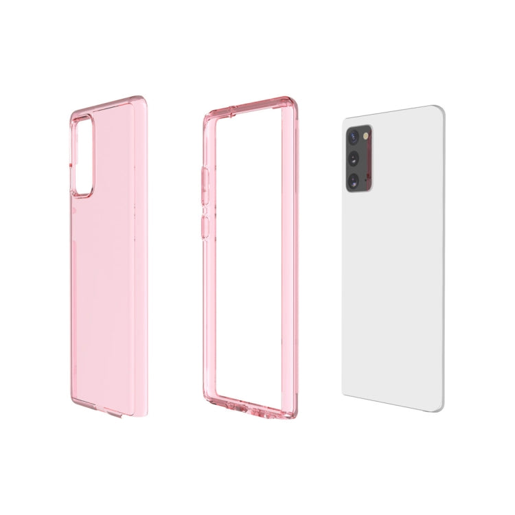 For Samsung Galaxy Note20 Shockproof Terminator Style Transparent Protective Case(Pink)