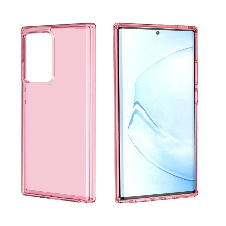 For Samsung Galaxy Note20 Ultra Shockproof Terminator Style Transparent Protective Case(Pink)