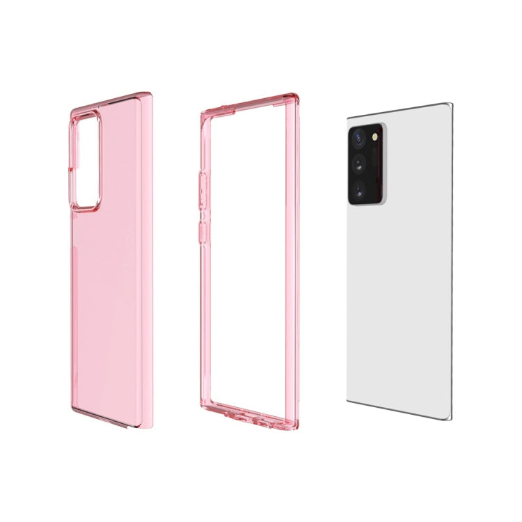 For Samsung Galaxy Note20 Ultra Shockproof Terminator Style Transparent Protective Case(Pink)