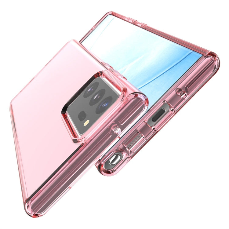 For Samsung Galaxy Note20 Ultra Shockproof Terminator Style Transparent Protective Case(Pink)