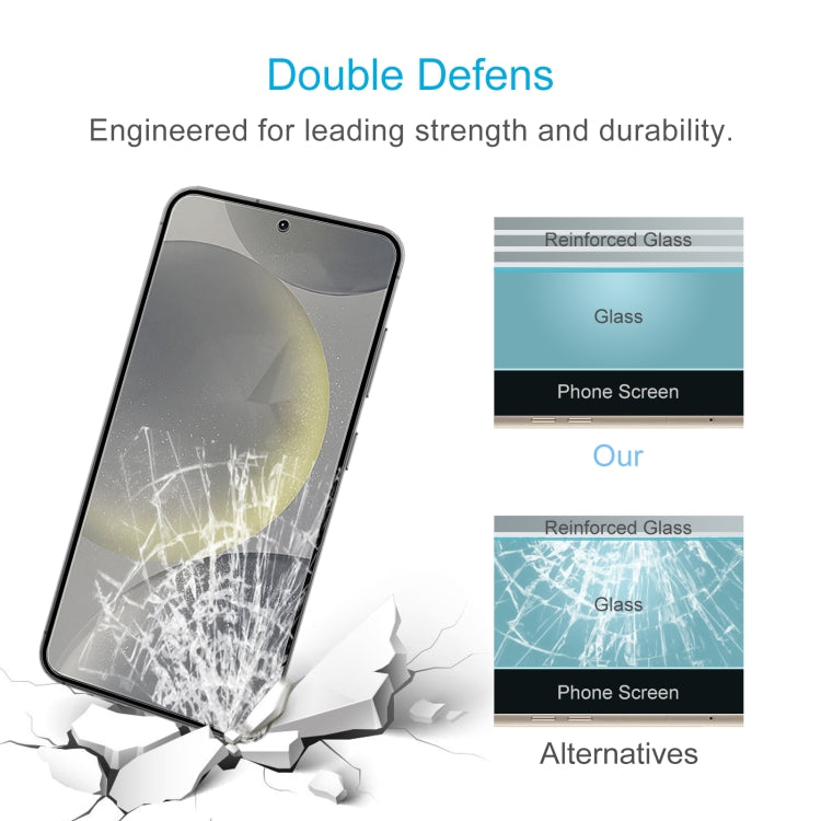 For Samsung Galaxy S25+ 5G 50pcs 0.18mm 9H 2.5D Tempered Glass Film, Support Fingerprint Unlocking