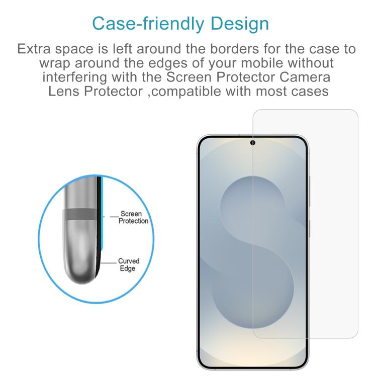 For Samsung Galaxy S25 Edge 5G 50pcs 0.18mm 9H 2.5D Tempered Glass Film, Support Fingerprint Unlocking