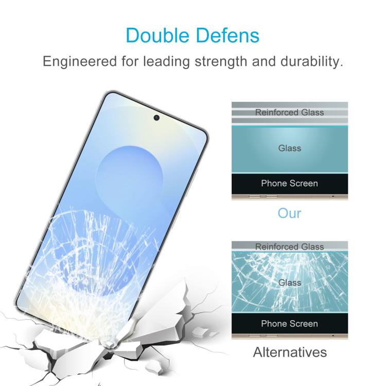 For Samsung Galaxy S26 5G 50pcs 0.18mm 9H 2.5D Tempered Glass Film, Support Fingerprint Unlocking