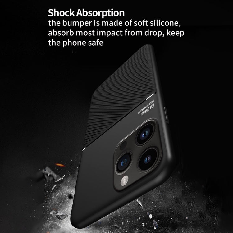 For iPhone 16 Pro Max Classic Tilt Strip Grain Magnetic Shockproof PC + TPU Phone Case