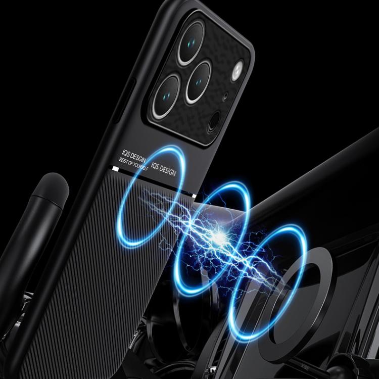 For iPhone 17 Pro Max Classic Tilt Strip Grain Magnetic Shockproof PC + TPU Phone Case