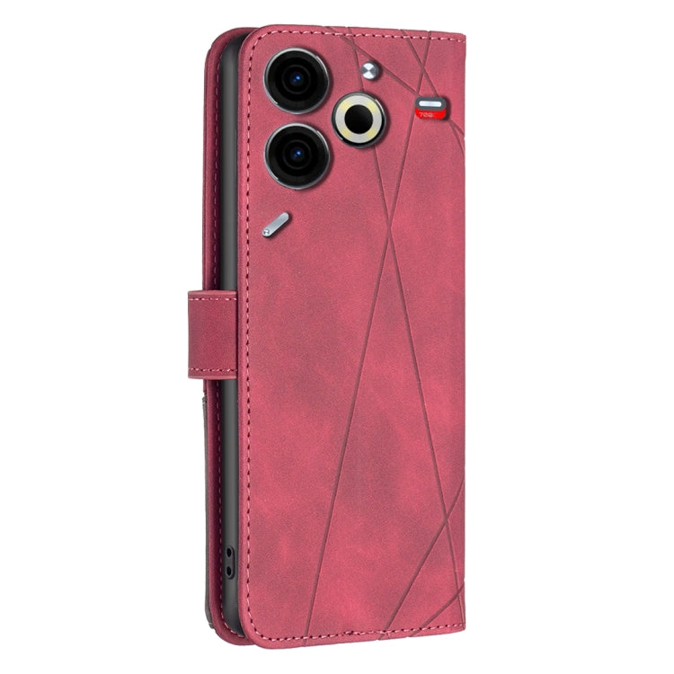 For Tecno Pova 6 Neo Magnetic Buckle Rhombus Texture Leather Phone Case