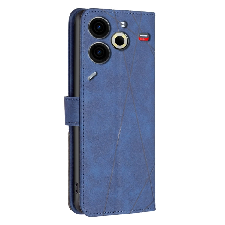 For Tecno Pova 6 Neo Magnetic Buckle Rhombus Texture Leather Phone Case