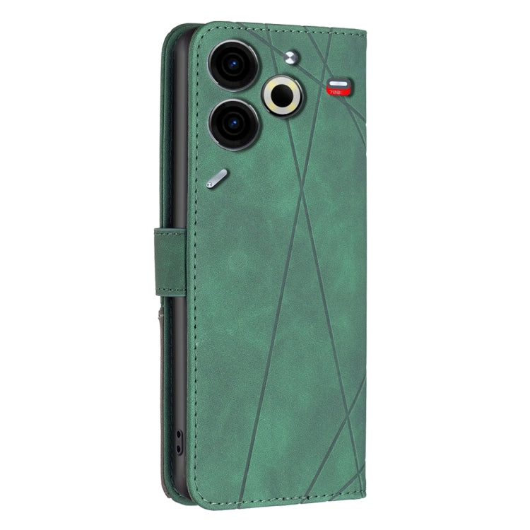 For Tecno Pova 6 Neo Magnetic Buckle Rhombus Texture Leather Phone Case