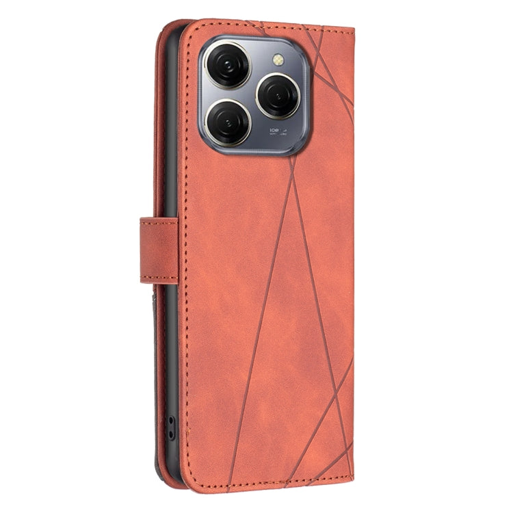 For Tecno Spark 20 Pro 5G Magnetic Buckle Rhombus Texture Leather Phone Case