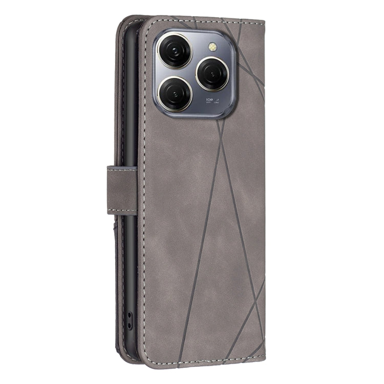 For Tecno Spark 20 Pro 5G Magnetic Buckle Rhombus Texture Leather Phone Case