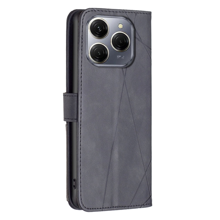 For Tecno Spark 20 Pro 5G Magnetic Buckle Rhombus Texture Leather Phone Case