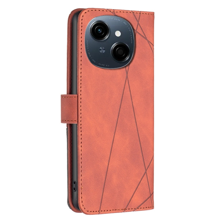 For Tecno Spark Go 1 / Pop 9 Magnetic Buckle Rhombus Texture Leather Phone Case