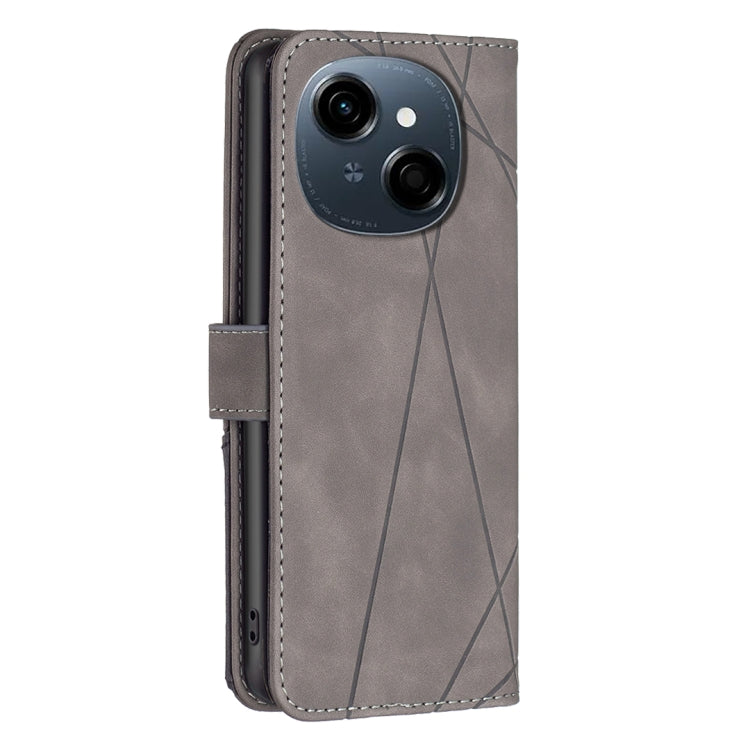 For Tecno Spark Go 1 / Pop 9 Magnetic Buckle Rhombus Texture Leather Phone Case