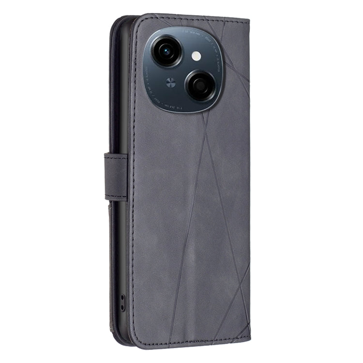 For Tecno Spark Go 1 / Pop 9 Magnetic Buckle Rhombus Texture Leather Phone Case